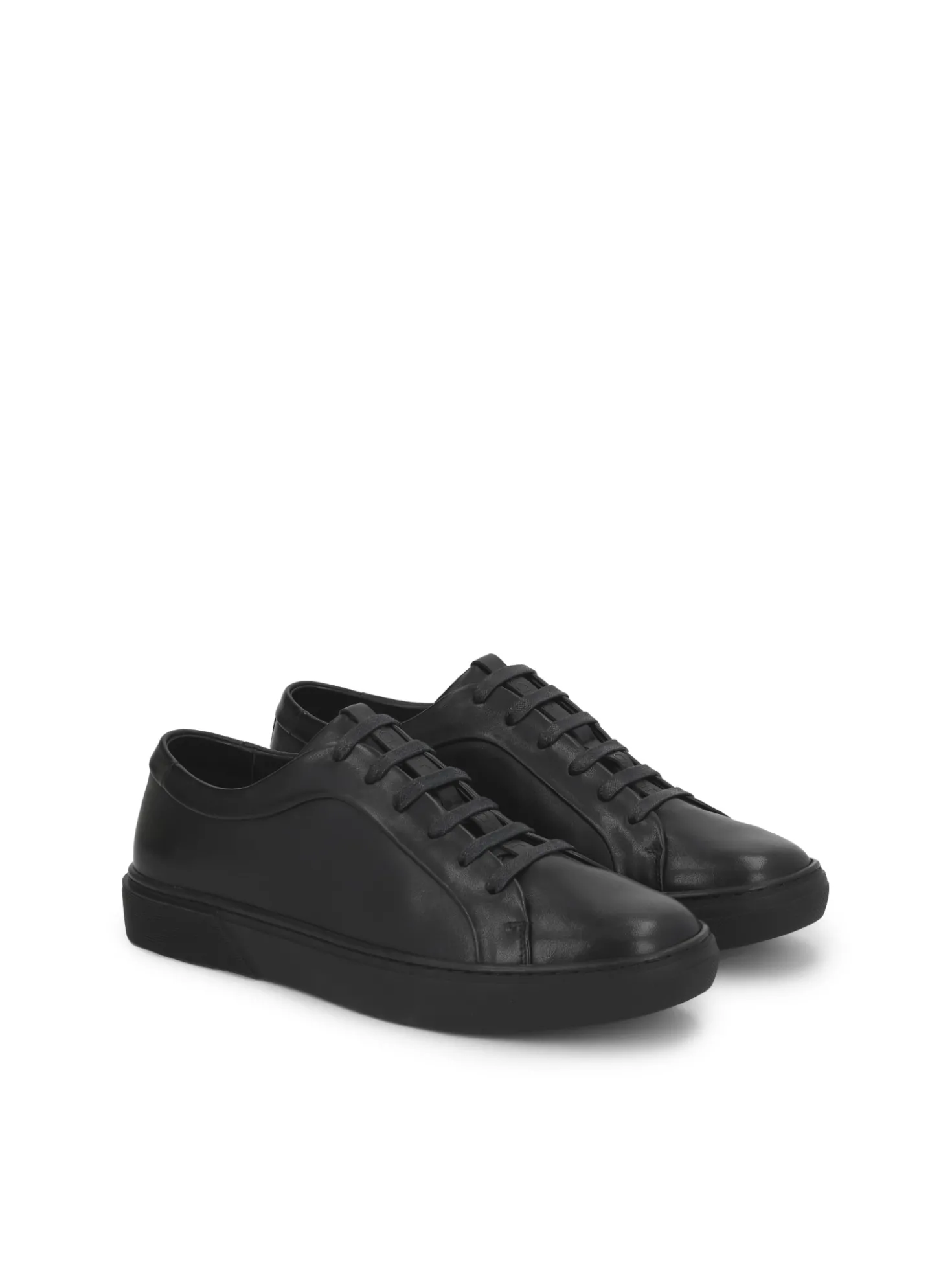 Czarne męskie sneakersy ze skóry naturalnej
