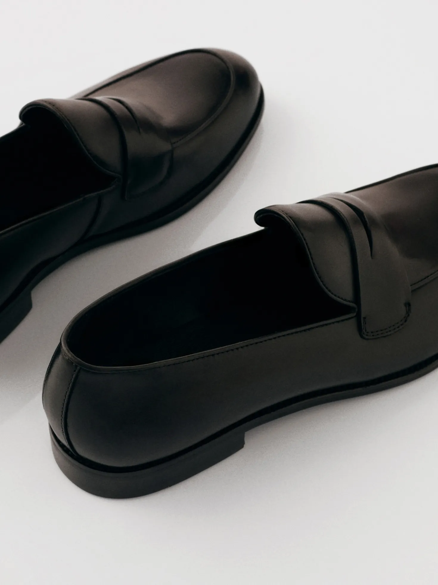Czarne skórzane męskie penny loafers