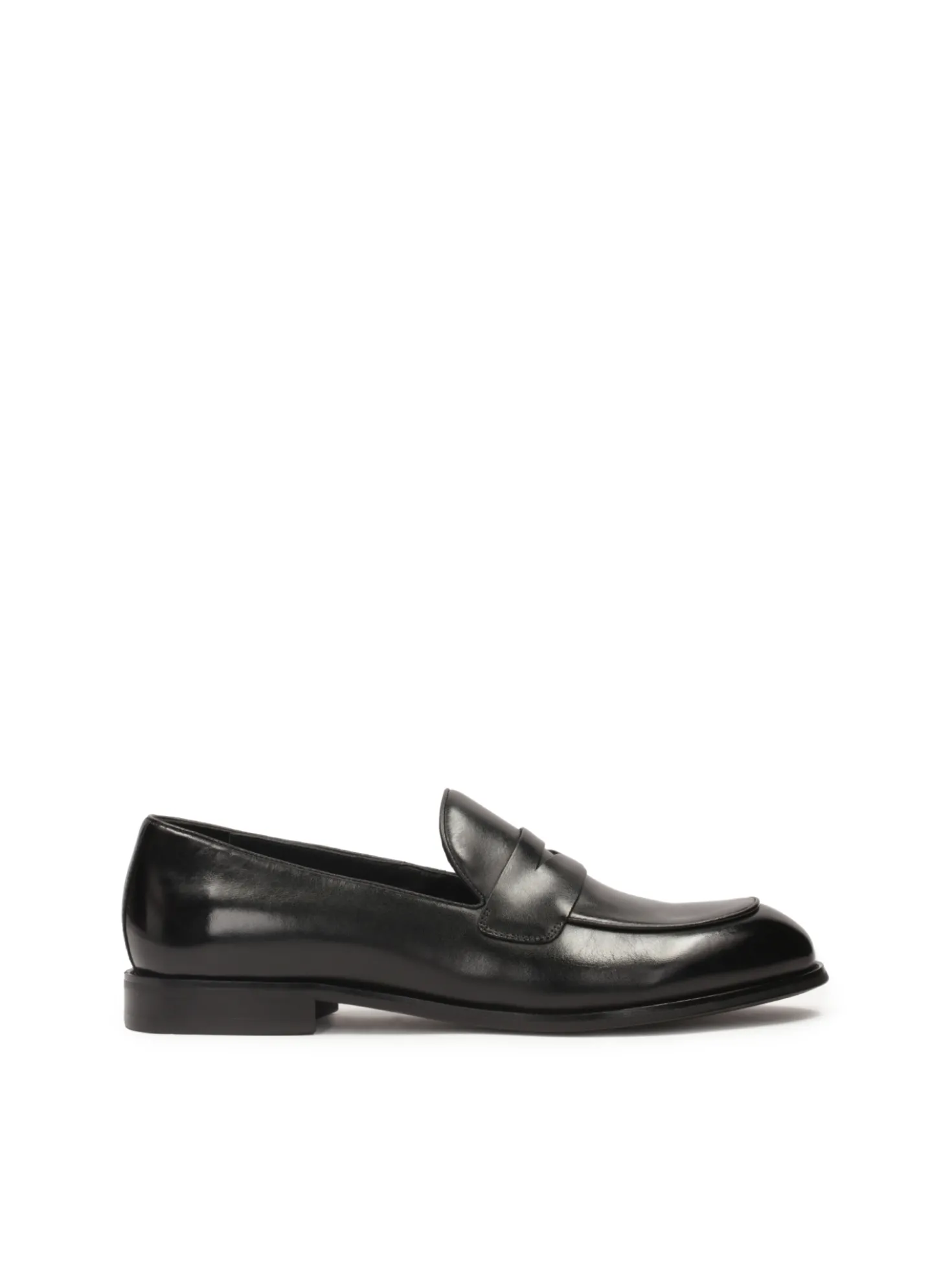 Czarne skórzane męskie penny loafers