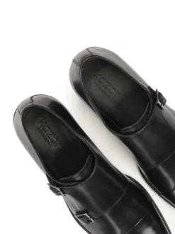 Czarne skórzane półbuty męskie monki Limited Edition