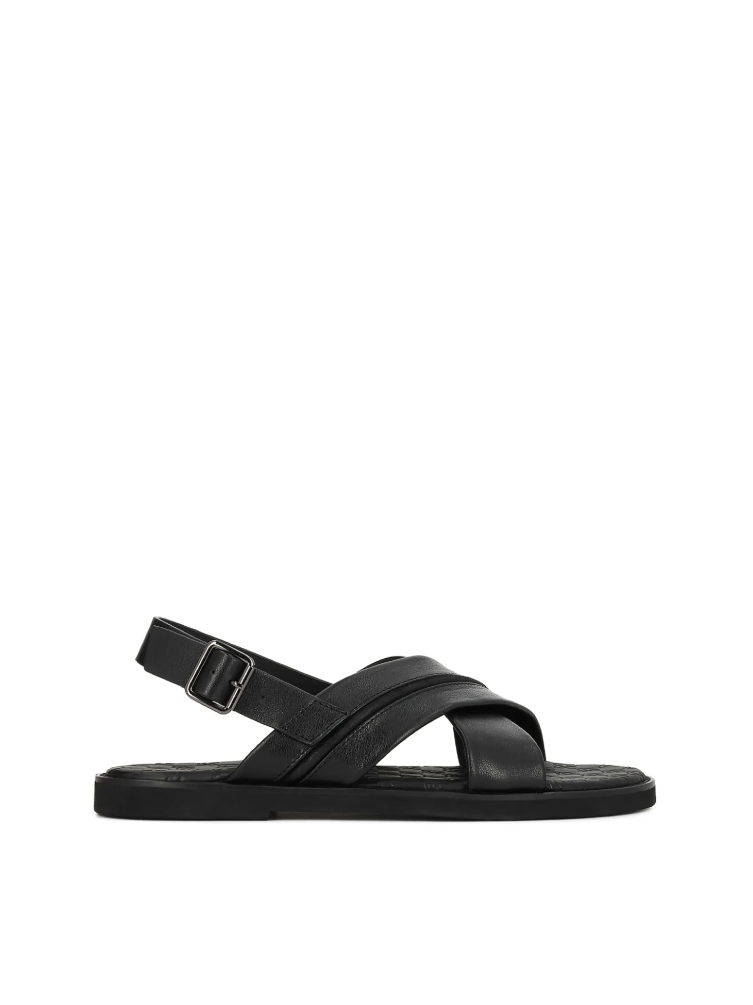 Czarne skórzane sandały męskie z krzyżującymi się paskami