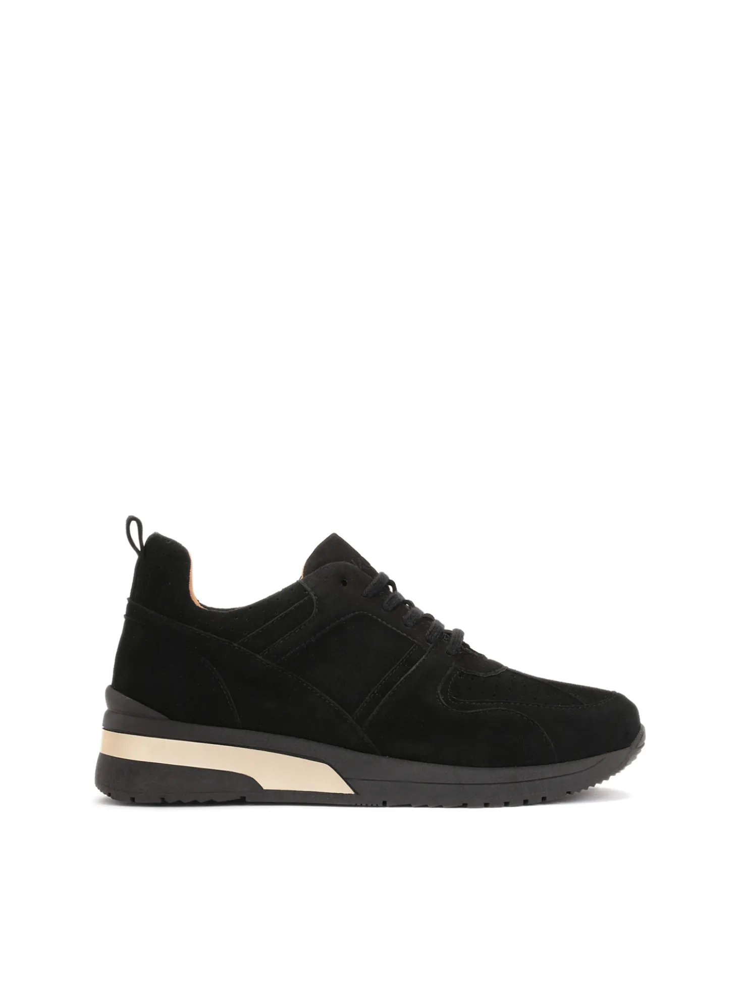 Czarne sneakersy damskie z zamszu