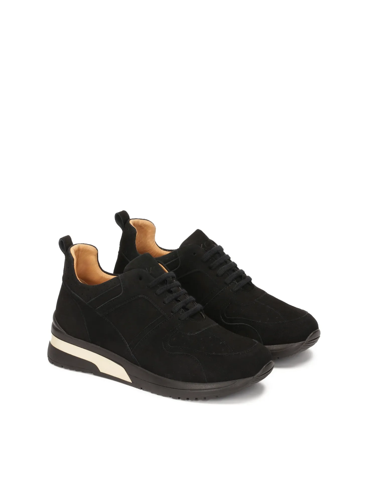 Czarne sneakersy damskie z zamszu