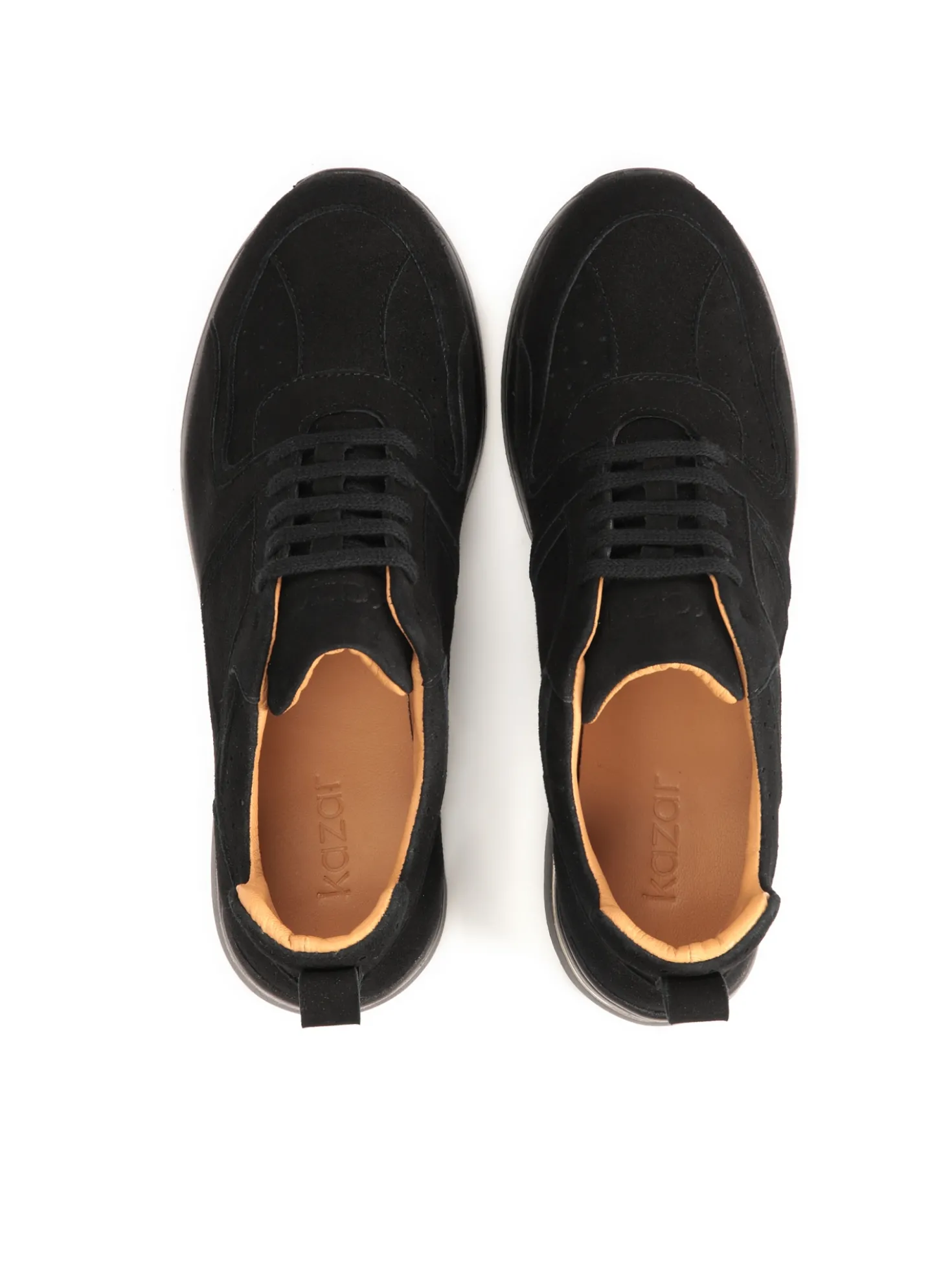 Czarne sneakersy damskie z zamszu