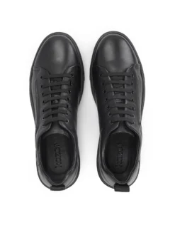 Czarne sneakersy męskie z wypukłym tłoczonym wzorem