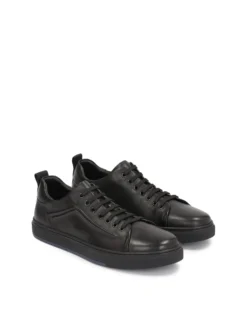 Czarne sneakersy męskie z wypukłym tłoczonym wzorem