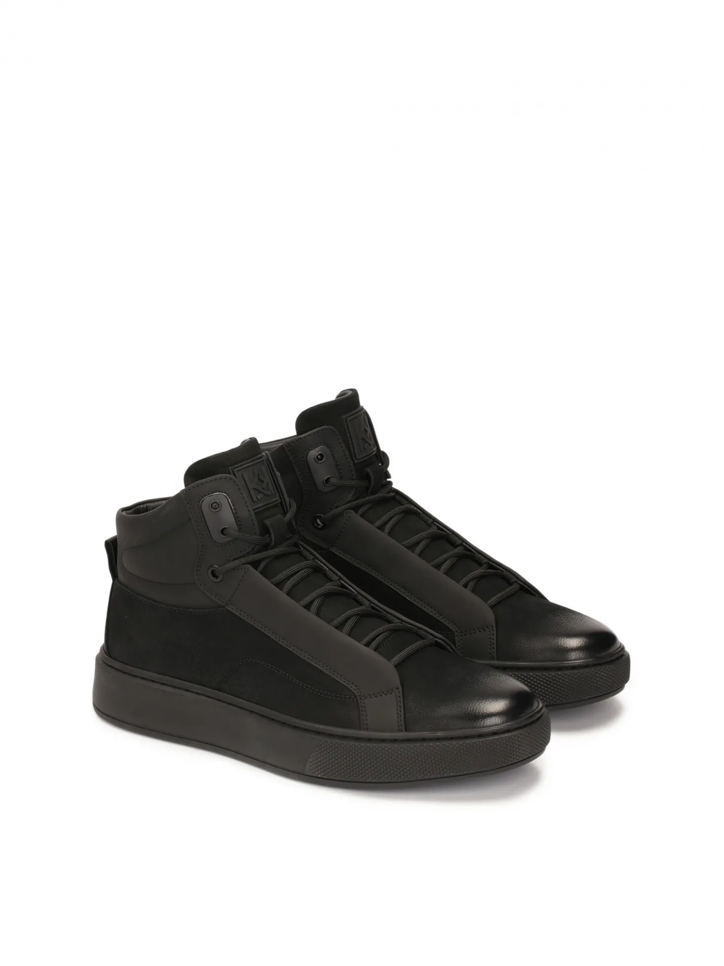 Czarne sneakersy męskie z wysoką cholewką