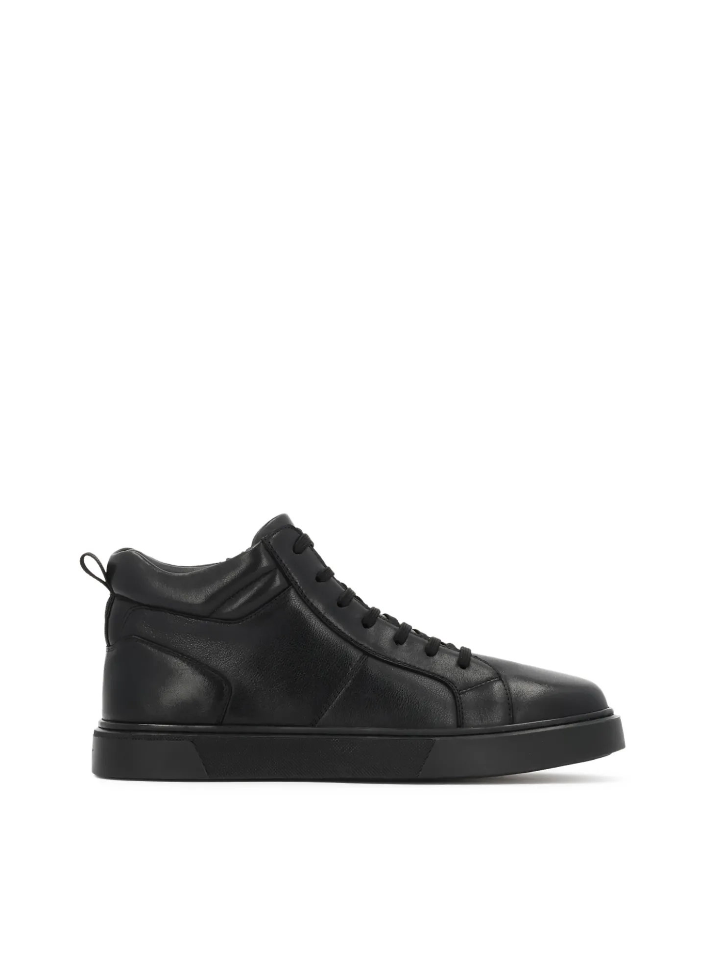Czarne sneakersy za kostkę z naturalnej skóry