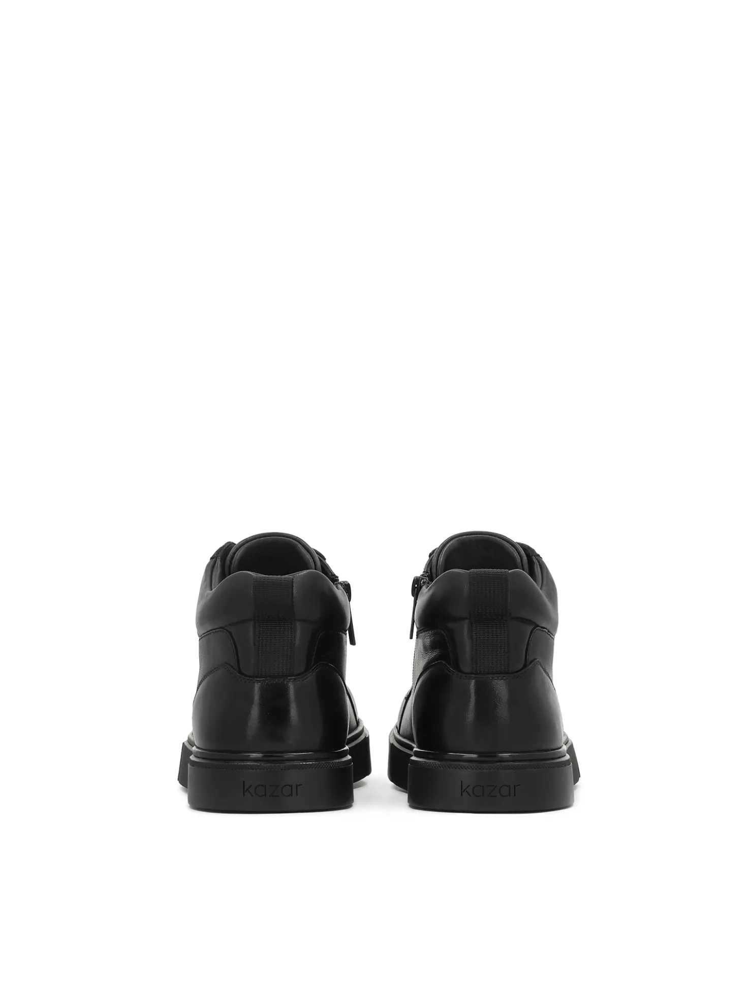 Czarne sneakersy za kostkę z naturalnej skóry