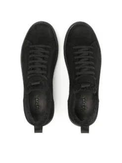 Czarne sneakersy z nubuku i tkaniny