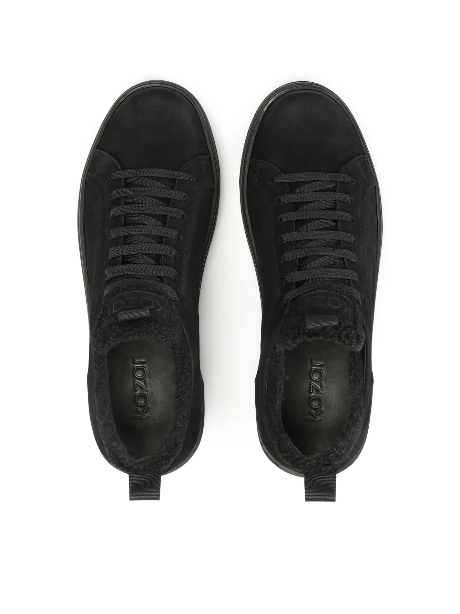 Czarne sneakersy z nubuku i tkaniny