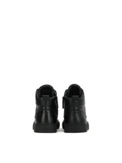 Czarne sneakersy z suwakiem i sznurowaniem