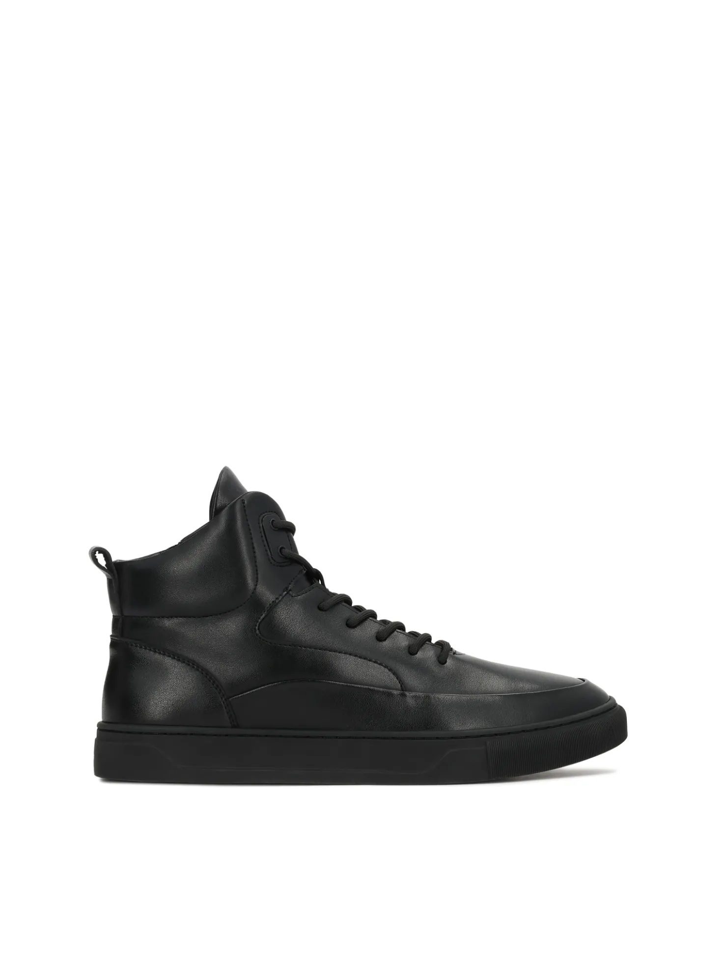 Czarne sneakersy z suwakiem i sznurowaniem