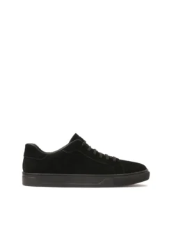 Czarne sznurowane sneakersy z zamszu