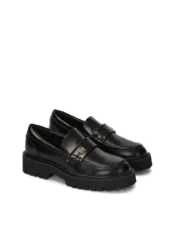 Czarne uniwersalne półbuty slip-on