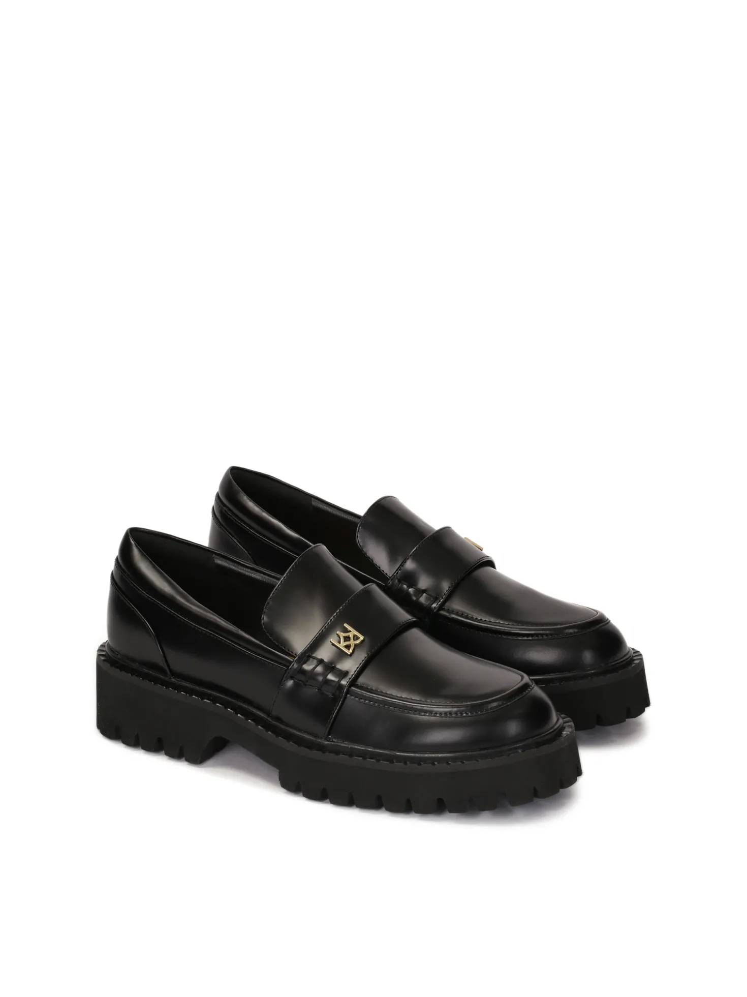Czarne uniwersalne półbuty slip-on