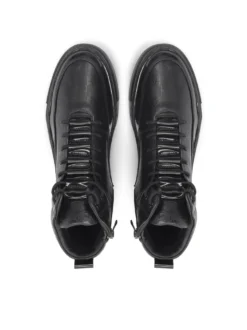 Czarne wysokie sneakersy męskie zdobione monogramami