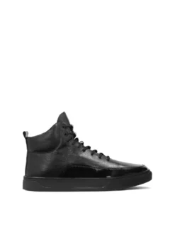 Czarne wysokie sneakersy męskie zdobione monogramami