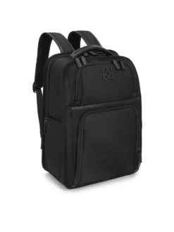 Czarny męski plecak z tkaniny z przegrodą na laptopa