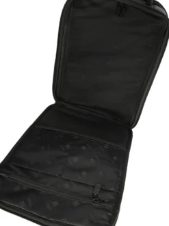 Czarny skórzany plecak z kieszenią na laptopa