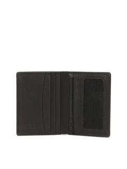 Czarny skórzany portfel w stylu minimal