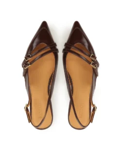 Czółenka slingback na płaskiej podeszwie