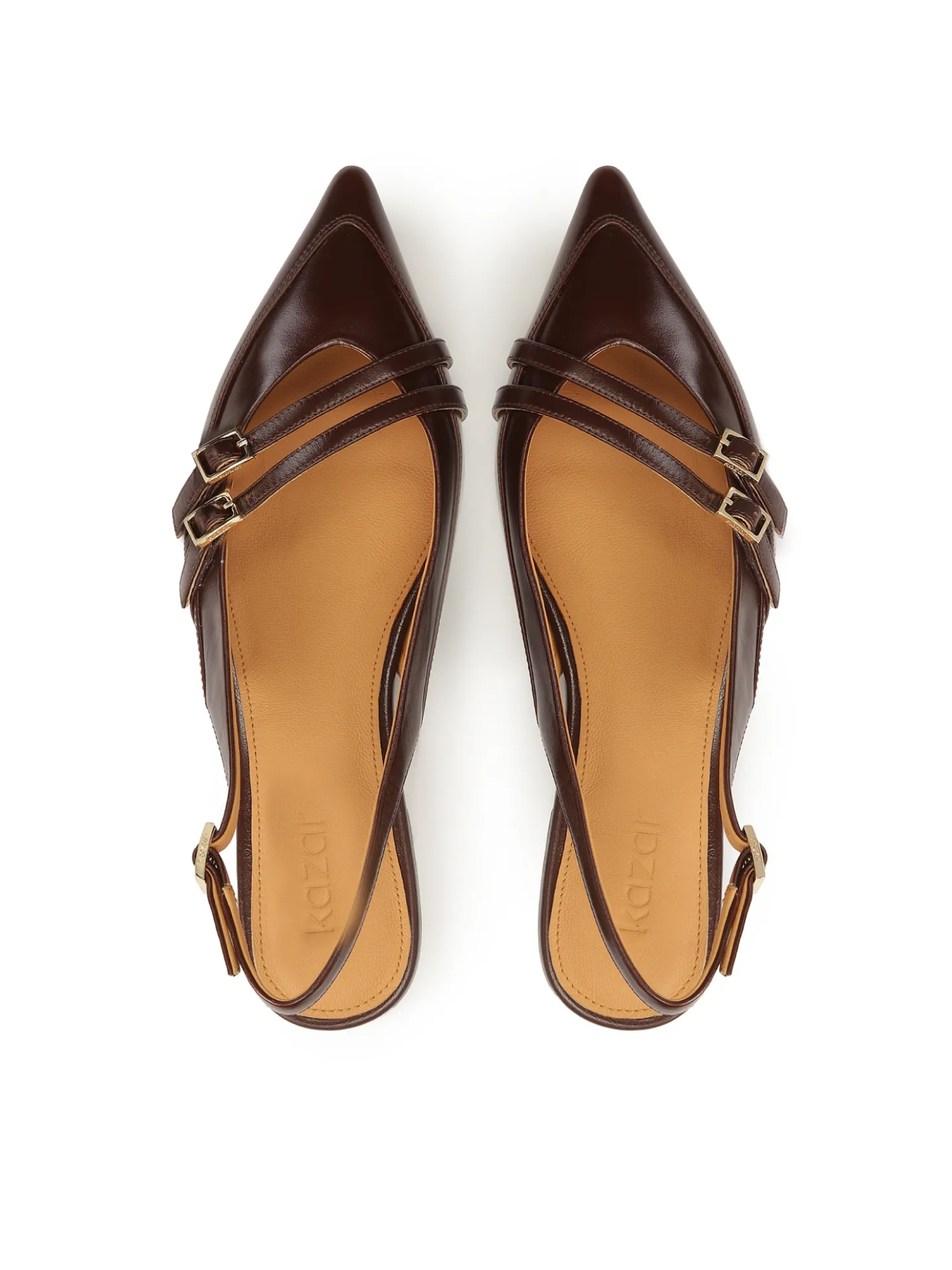 Czółenka slingback na płaskiej podeszwie