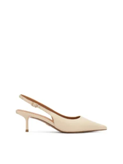 Czółenka slingback z kwadratową piętą
