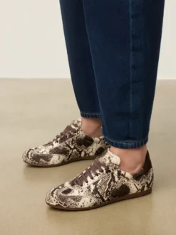 Damskie sneakersy ze skóry z naturalnym włosiem