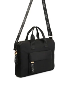 Duża czarna torba na laptopa z materiału tekstylnego