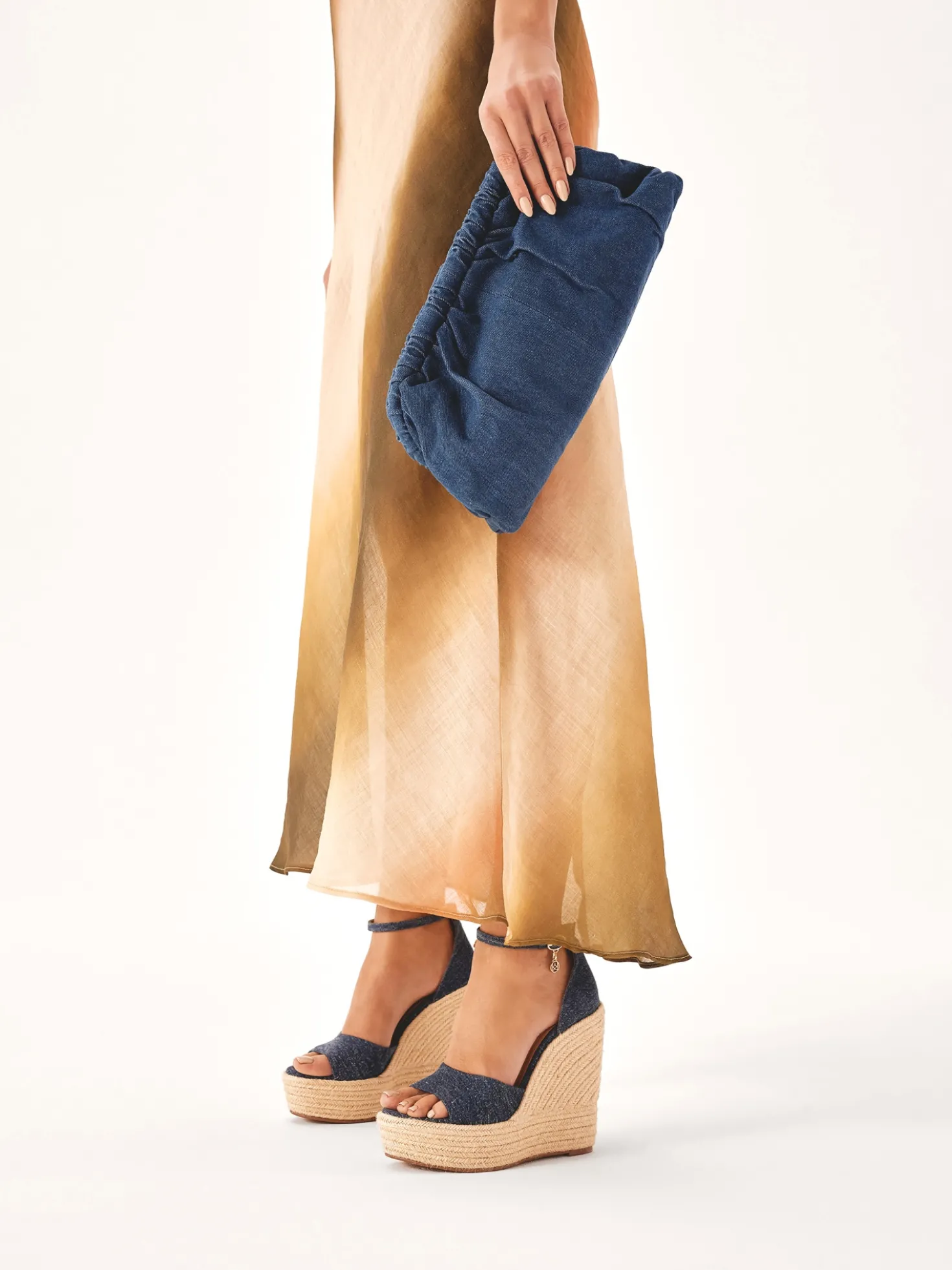 Duża torebka pouch bag z tkaniny denim