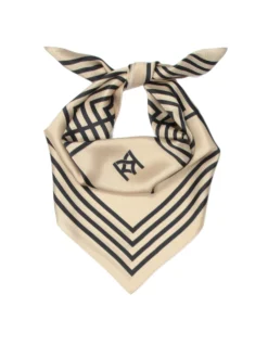 Elegancka jedwabna apaszka damska w monogramy KAZAR