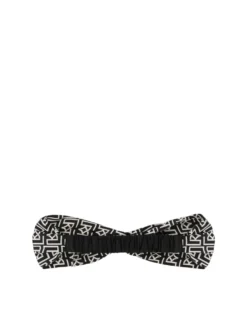 Elegancka opaska na włosy w biało-czarne monogramy KAZAR