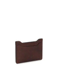Eleganckie brązowe etui na karty z licowej skóry
