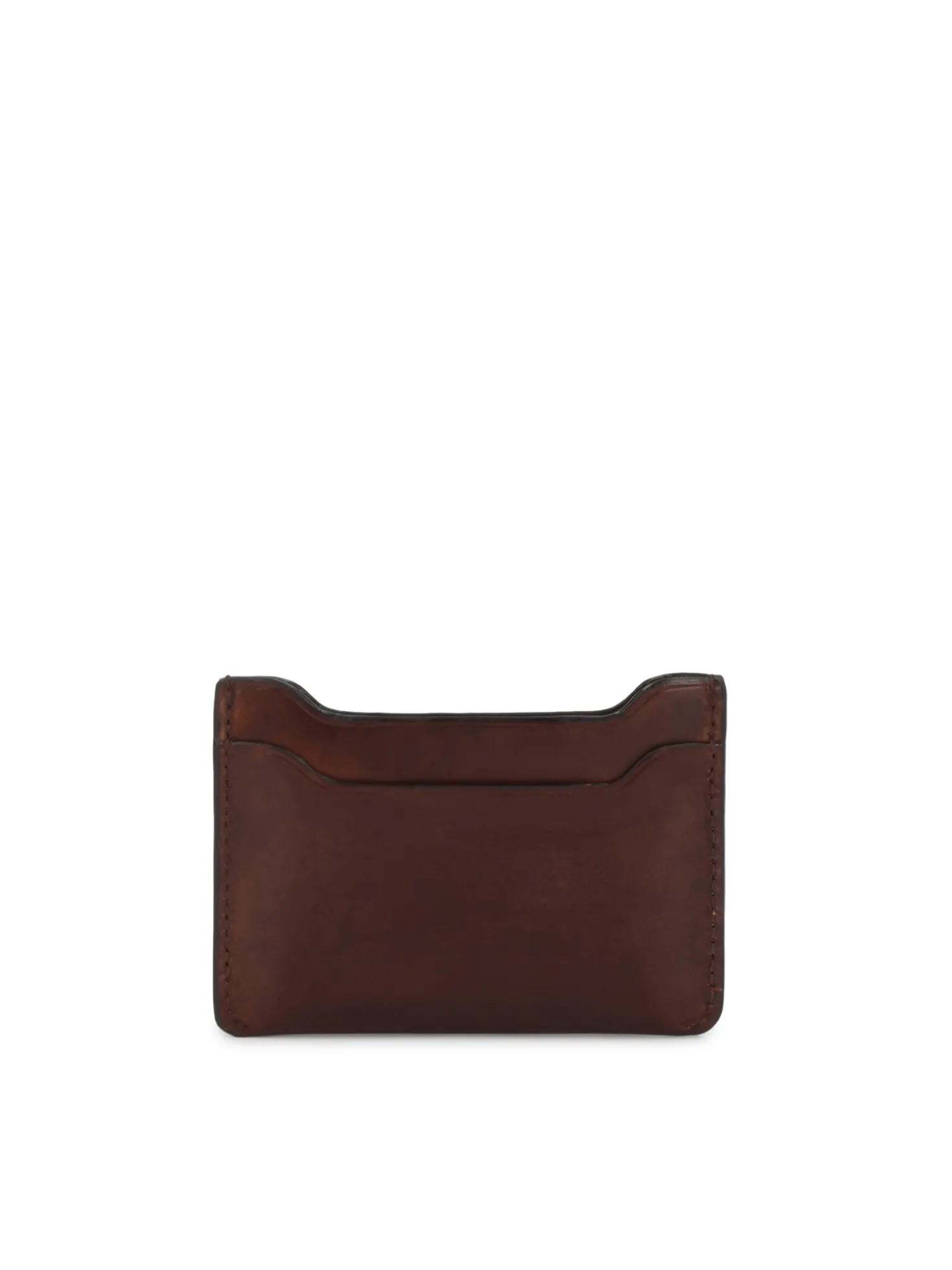 Eleganckie brązowe etui na karty z licowej skóry