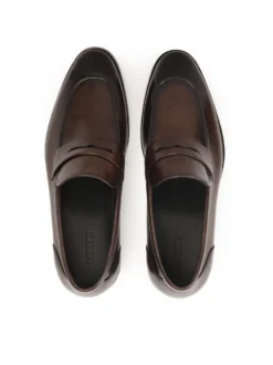 Eleganckie brązowe loafersy ze skóry