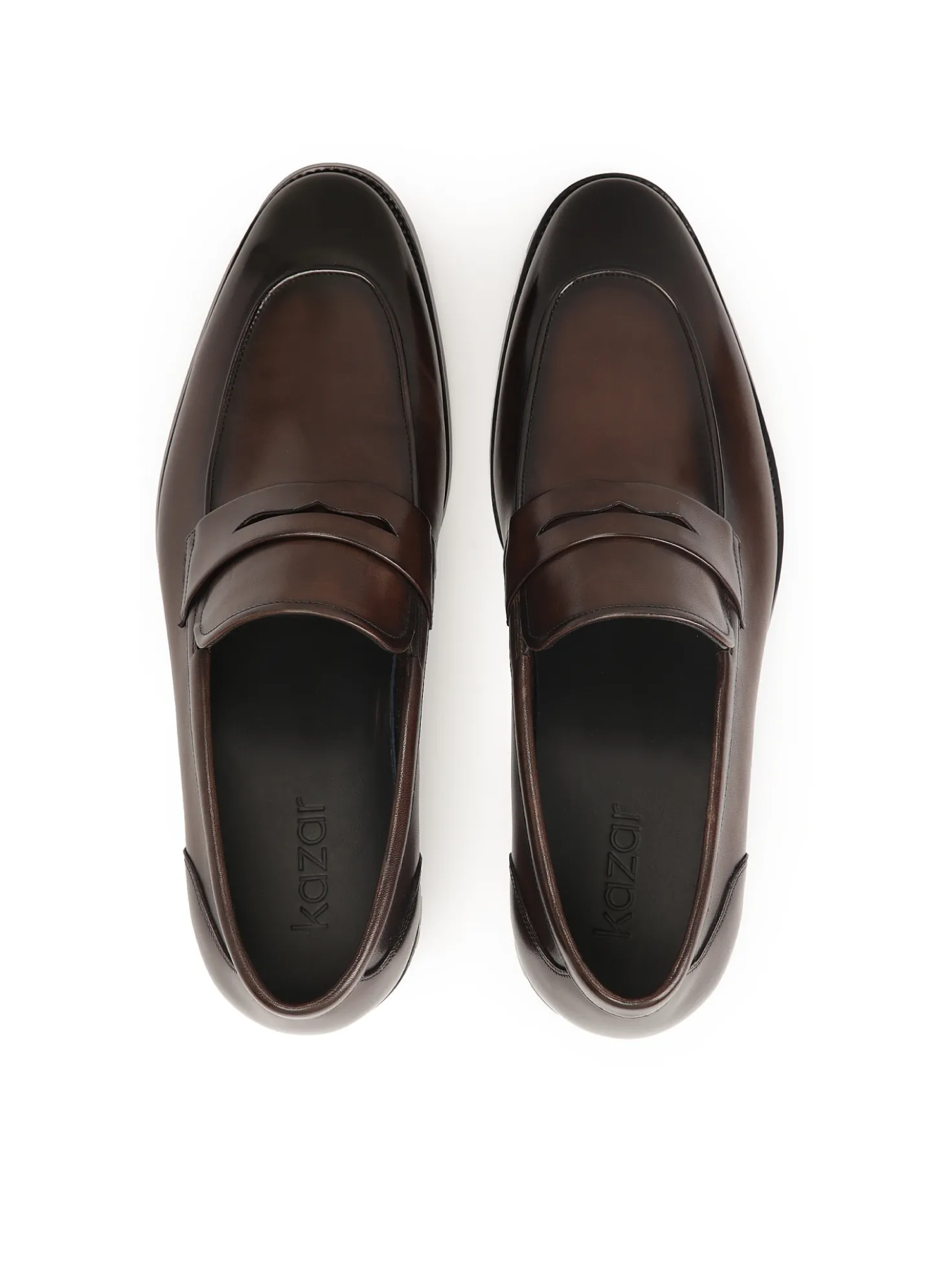 Eleganckie brązowe loafersy ze skóry