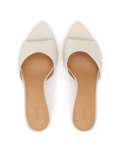 Eleganckie klapki na szpilce w kolorze off white