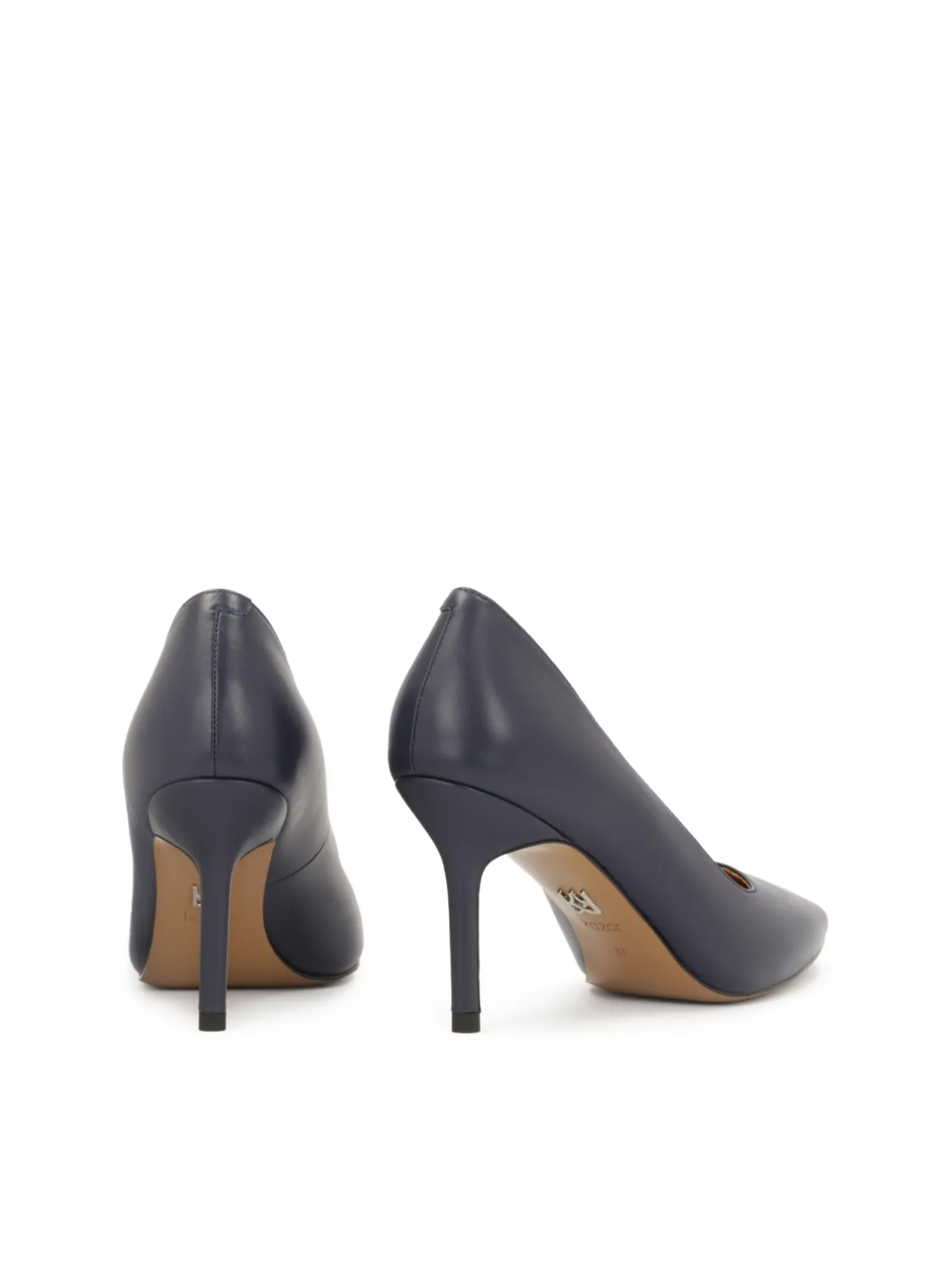 Granatowe czółenka z gładkiej skóry