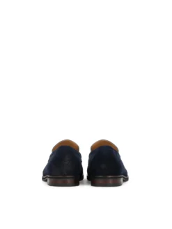 Granatowe loafersy z przecieranego zamszu
