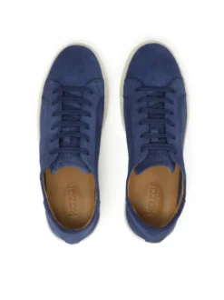 Granatowe sneakersy z zamszowej skóry