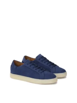 Granatowe sneakersy z zamszowej skóry