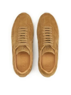 Jasnobrązowe sneakersy z zamszu