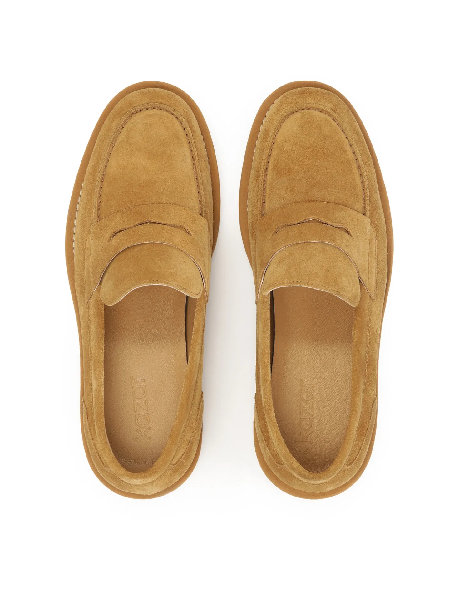 Jasnobrązowe zamszowe półbuty slip-on