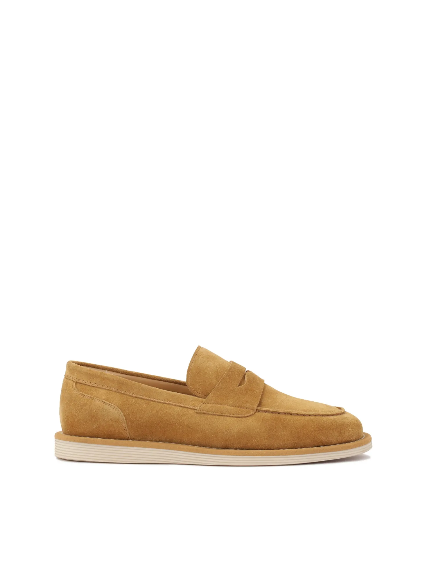 Jasnobrązowe zamszowe półbuty slip-on