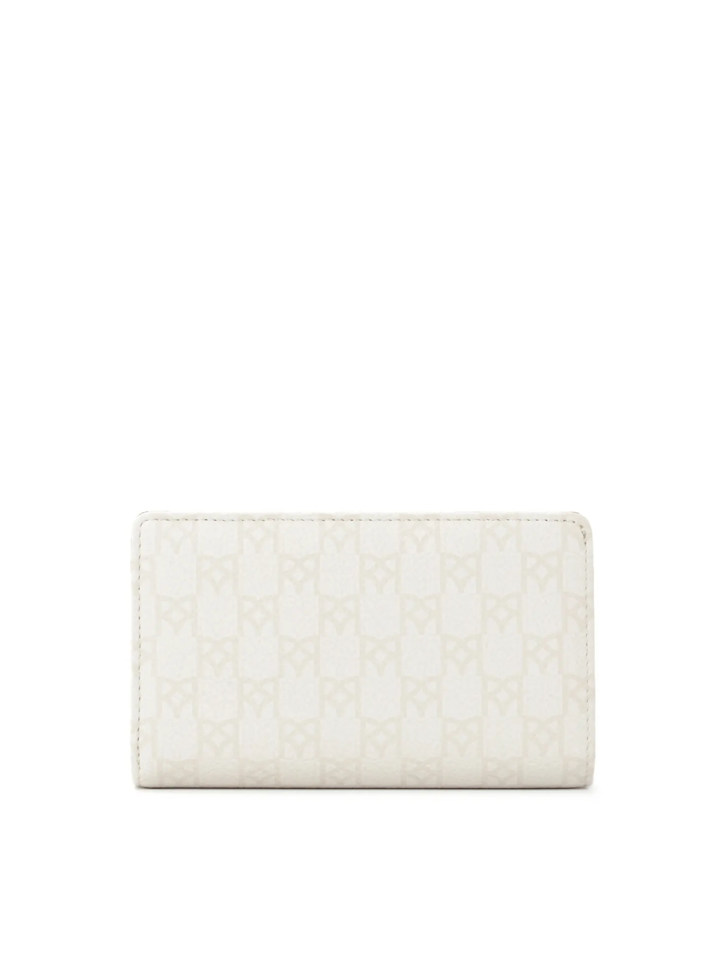 Jasny wzorzysty portfel z brązowym wnętrzem