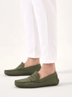 Khaki mokasyny męskie