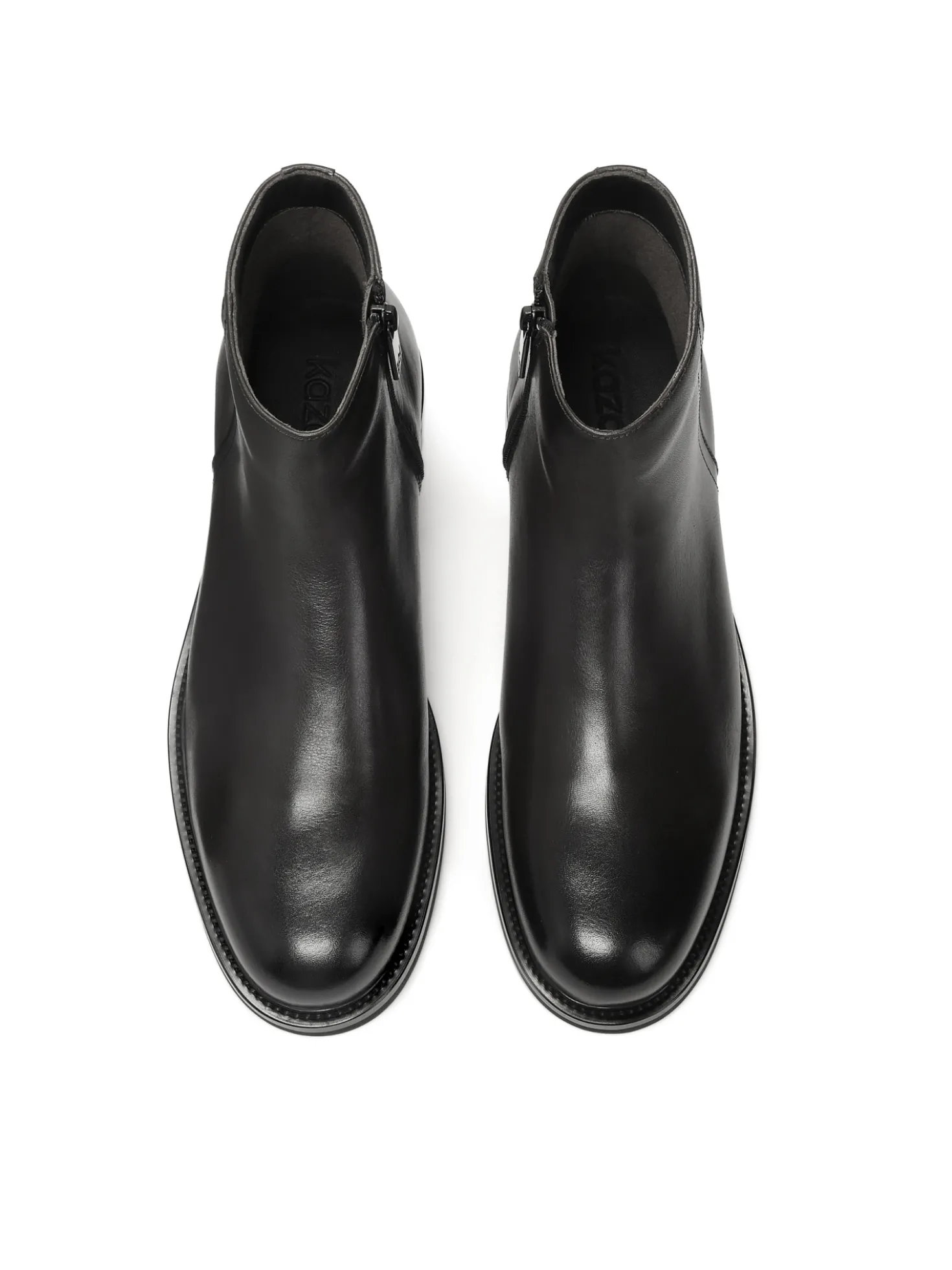 Klasyczne czarne botki męskie ze skóry