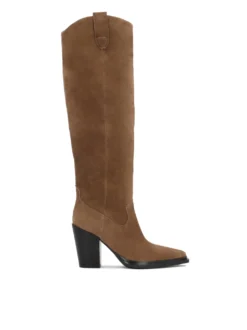 Kozaki z zaokrągloną cholewką w stylu kowbojskim