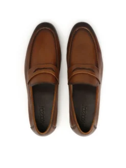 Loafersy z cieniowanej skóry w brązowym kolorze